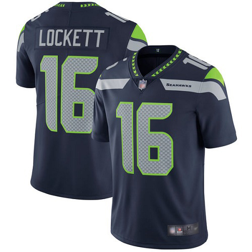 Seattle Seahawks Limited Navy Blue Men Tyler Lockett Home Jersey NFL Football #16 Vapor Untouchable